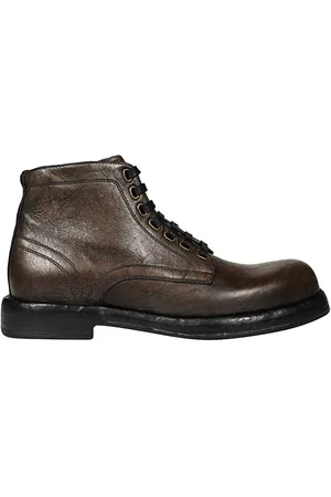 Dolce & Gabbana Lace-up Boots, male, , Size: 8 1/2 US Leather Ankle Boots Aw23