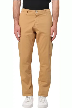 D.A. Daniele Alessandrini Straight Trousers, male, , Size: W34 Stylish Cargo Pants in Camel