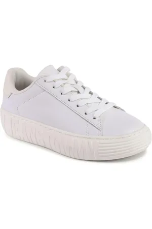 Tommy Hilfiger Sneakers, female, , Size: 8 US Leather Sneaker with Detailed Stitching