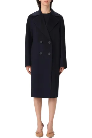Max Mara Double-Breasted Coats, female, , Size: XS Elegant Wool Coat in