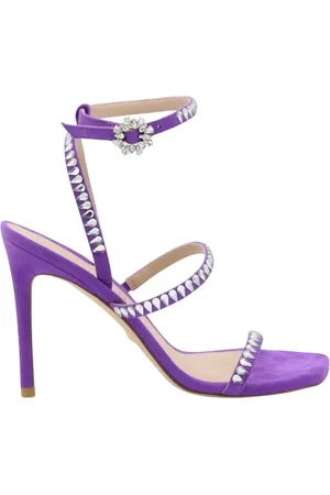 Stuart Weitzman High Heel Sandals, female, , Size: 7 1/2 US CrystalEmbellished Heeled Sandals in Violet