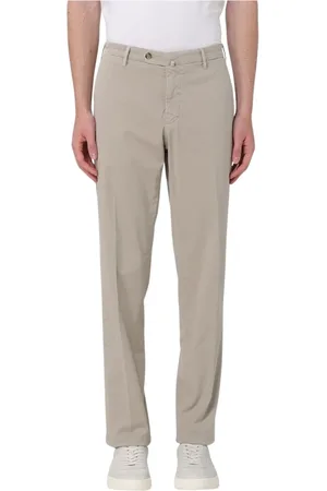 LUIGI BIANCHI MANTOVA Straight Trousers, male, , Size: XL Grey Straight Fit Chinos Pants