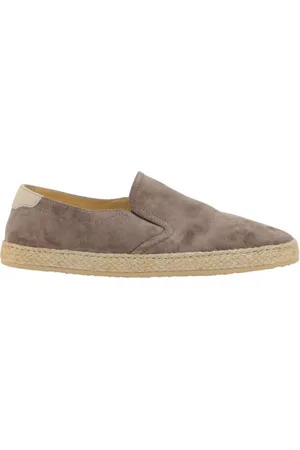 Brunello Cucinelli Espadrilles, male, , Size: 8 US Leather Espadrilles with Rope Sole