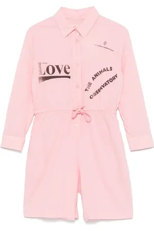 The Animals Observatory Jumpsuits, female, , Size: 6 Y Rose Jumpsuit with Pleat Detailing
