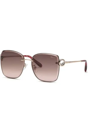 Chopard Sunglasses, female, , Size: 58 MM Red Gold Sunglasses Brown Gradient Pink