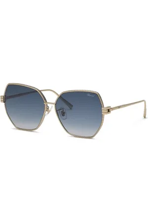 Chopard Sunglasses, female, , Size: 59 MM Blue Gradient Sunglasses Shiny Camel