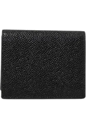 Thom Browne Wallets & Cardholders, male, , Size: ONE SIZE Grained Leather Card Holder Wallet