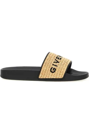 Givenchy Sliders, female, , Size: 9 US Embroidered Logo Sandals Rubber Sole