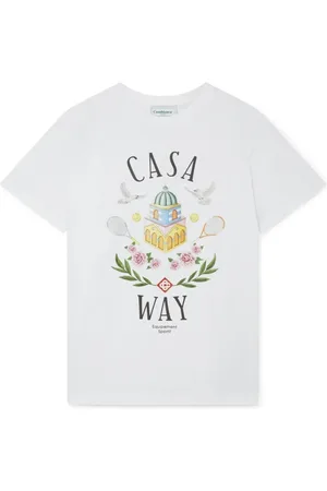 Casablanca T-Shirts, female, , Size: XL Casa Way Cotton T-shirt with Logo Print