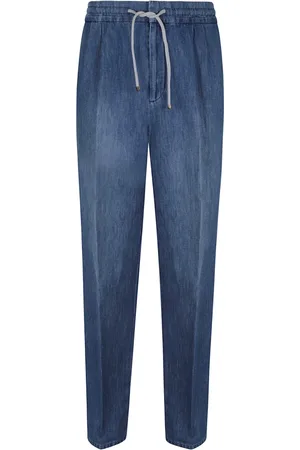 Brunello Cucinelli Slim-fit Jeans, male, , Size: M Denim Drawstring Pants Leisure Fit Design