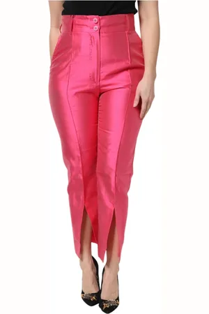 Dolce & Gabbana Slim-fit Trousers, female, , Size: XS Silk High Waist Tapered Pants