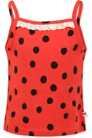Mini Rodini Sleeveless Tops, female, , Size: 11 Y Polka Dot Tank Top with Lace