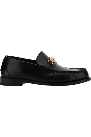 VERSACE Loafers, male, , Size: 7 US Iconic Leather Loafers with Medusa Head
