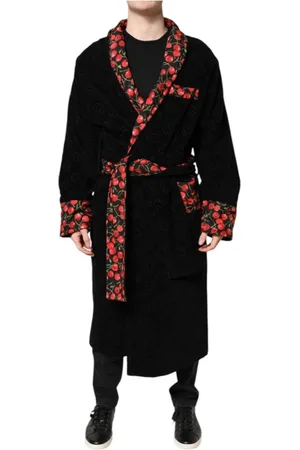 Dolce & Gabbana Robes, male, , Size: M Cherry Print Cotton Robe Jacket