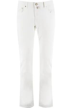 Jacob Cohen Slim-fit Trousers, male, , Size: W38 Slim-Fit Stretch Cotton Trousers with Logo