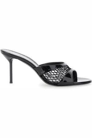 PARIS TEXAS Heeled Mules, female, , Size: 6 US Mesh Patent Mule Sandals