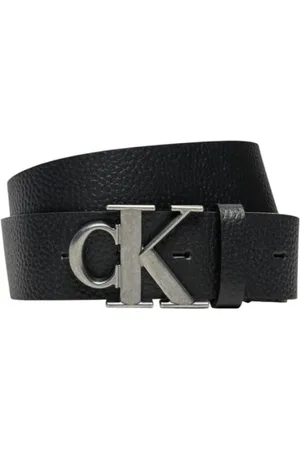 Calvin Klein Belts, male, , Size: 85 CM Elegant Leather Belt with CK Logo Buckle