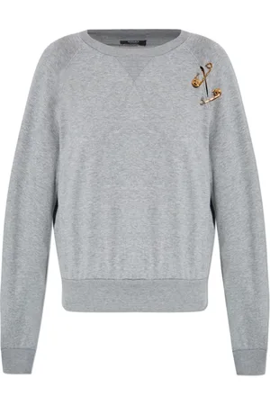 VERSACE Sweatshirts, female, , Size: 2XS Sweatshirt with decorative safety pins
