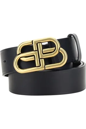 Balenciaga Belts, male, , Size: 105 CM Iconic Gold-Plated Leather Belt