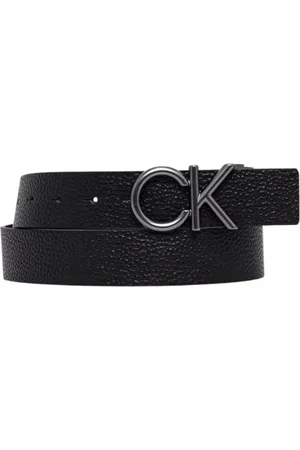 Calvin Klein Belts, male, , Size: 110 CM Leather Belt with Polished Buckle