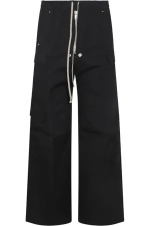 Rick Owens Wide Trousers, male, , Size: L Cargo Drawstring Trousers Rivets