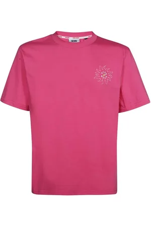Tシャツ・カットソー GCDS Men T-shirt Pink A2EM2300UW1 55 Gcds Pink cotton logo T-shirt - Pink - Men | CC94W02077906