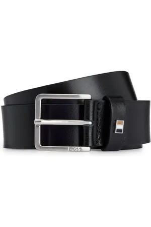 HUGO BOSS Belts, unisex, , Size: 85 CM Signature-Stripe Leather Belt