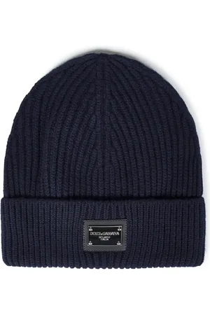 Dolce & Gabbana Beanies, male, , Size: ONE SIZE Ribbed Beanie Hat