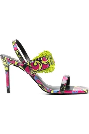 VERSACE High Heel Sandals, female, , Size: 6 US Multi-coloured High Heel Sandals