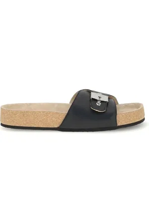 Balenciaga Sliders, male, , Size: 7 US Scholl Flat Sandals with Leather Strap