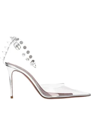 Amina Muaddi Pumps, female, , Size: 9 1/2 US Studded PVC High Heel Sandals