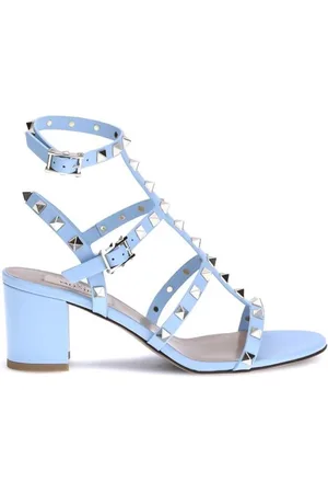 VALENTINO GARAVANI High Heel Sandals, female, , Size: 9 US Studded Leather Chunky Heel Sandals