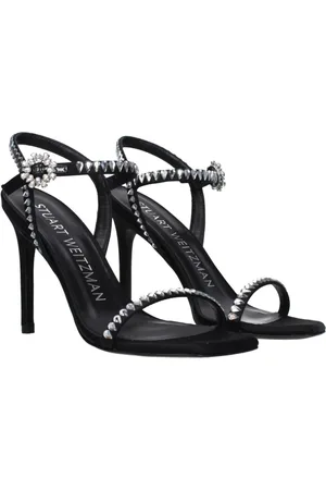 Stuart Weitzman High Heel Sandals, female, , Size: 11 US Satin Sandals with Rhinestones