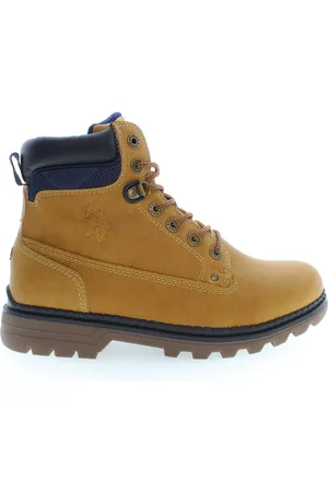 U.S. Polo Assn. Lace-up Boots, male, , Size: 10 US Beige High-Top Boots with Iconic Logo