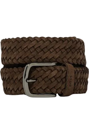 HUGO BOSS Belts, male, , Size: 95 CM Braided Leather Belt