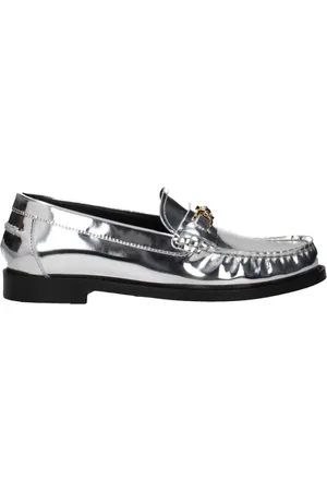 VERSACE Loafers, male, , Size: 3 US Metallic Logo Loafers for Men