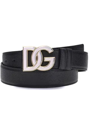 Dolce & Gabbana Belts, male, , Size: 110 CM Crossed Logo Leather Belt