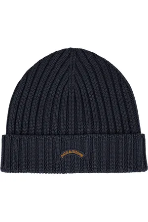 Paul & Shark Beanies, male, , Size: ONE SIZE Wool Beanie with Moon Badge
