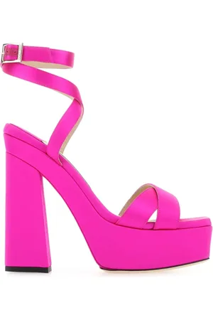 Jimmy Choo High Heel Sandals, female, , Size: 11 US Fuchsia Satin Gaia Sandals