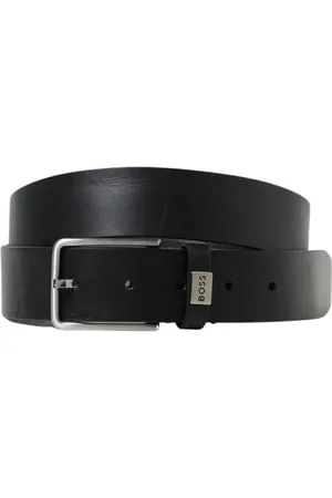 HUGO BOSS Belts, male, , Size: 85 CM Metal Buckle Leather Belt