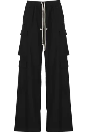 Rick Owens Wide Trousers, male, , Size: L Cargo Trousers Elastic Waist Drawstrings