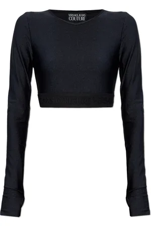 VERSACE Long Sleeve Tops, female, , Size: S Cropped top with long sleeves