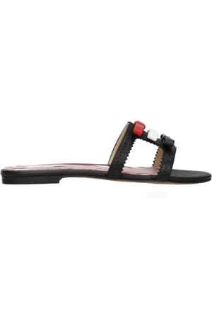 Thom Browne Sliders, female, , Size: 7 US Leather Open Toe Slippers