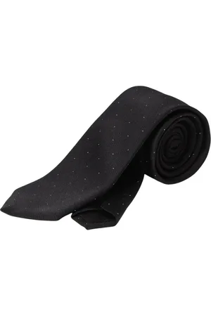 Saint Laurent Ties, male, , Size: L Silk Necktie with Dots Pattern