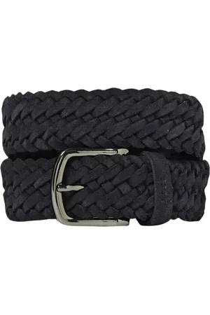 HUGO BOSS Belts, male, , Size: 95 CM Woven Leather Belt