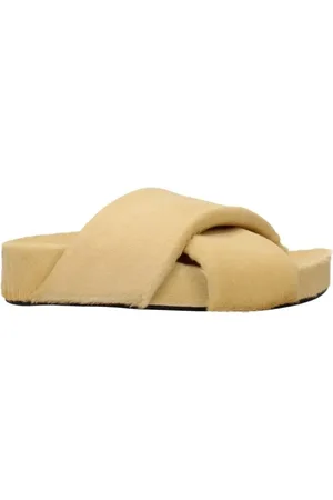 Jil Sander Sliders, female, , Size: 7 US Vintage Pony Skin Open Toe Slippers