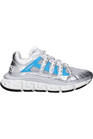 VERSACE Sneakers, male, , Size: 7 US Fabric Logo Sneakers Rubber Sole