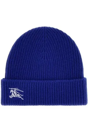Burberry Beanies, male, , Size: ONE SIZE Luxury Cashmere Beanie with Pegaso Embroidery