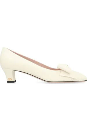 VALENTINO Pumps, female, , Size: 10 US Bowow Leather Pumps with Decorative Bow