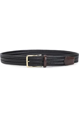 CANALI Belts, male, , Size: 90 CM Woven Leather Belt Intreccio Design